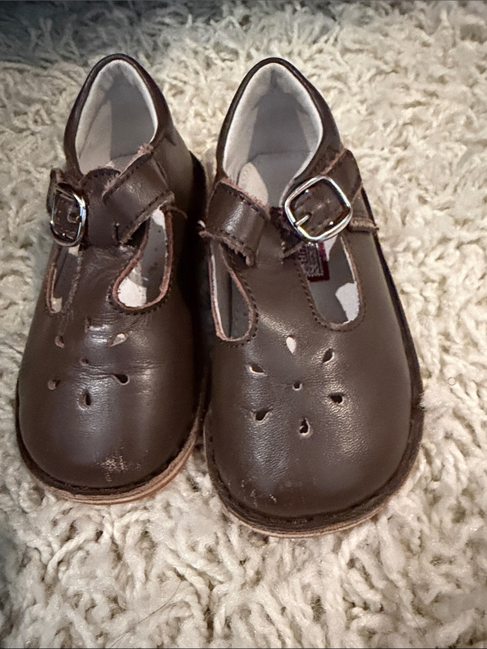 L'Amour Brown T-Strap Kids Dress Shoes